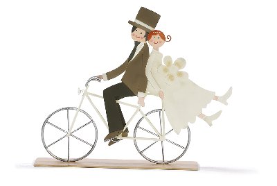 Brautpaar auf Fahrrad