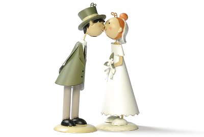 Kissing bridal pair 2 asst. 6 pcs. 16 cm