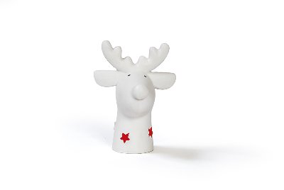 elk head white with red stars 6 pcs