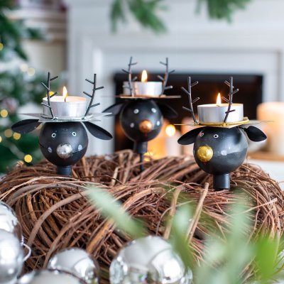 Adventskranzsticker Rentier kupfer 30 cm VE 8