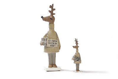 Deer large 4 pcs "Gehn wir zu mir oder z u deer"