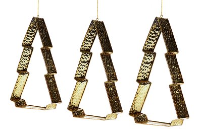 arbre suspendu SET / 3 d'argent 25-33 cm 2 Sets