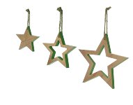 étoile natural/vert 30 cm SET/3 4 SETS