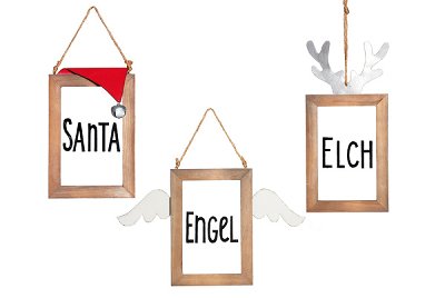 Frame, 24 pcs, 3 asst 14x21 cms (Santa/Elch/Engel)