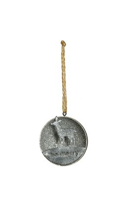 christmas bowl grey/silver with deer 6 cm 12 pcs.