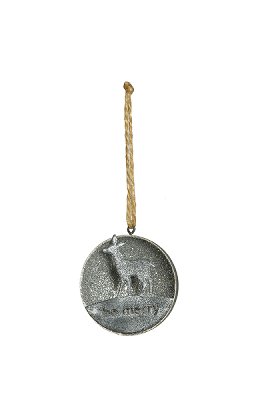 sfera con renna argento 6 cm; 12 pz.