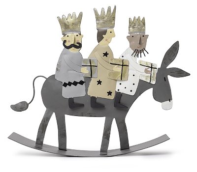 holy kings on donkey, 4 pcs, 18x22 cm