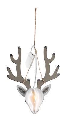 deer head 20 cm with LED 12 pcs.