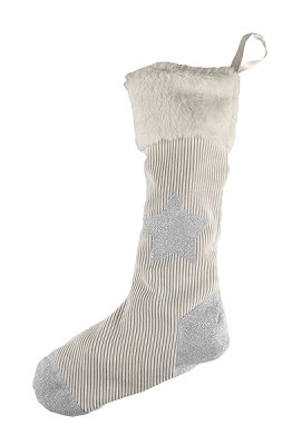 bottes en tissu creme /argent 35x22 cm 8 pcs.