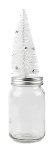 Verre avec couvercle et sapin blanc 30 cm 12 pcs.