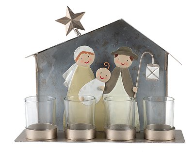 Photophore crèche 28x20 cm 2 pcs