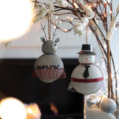 christmasball rendeer 20 cm 6 pcs.