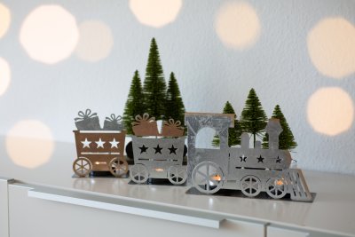 tealightholder train SET/3  50x16 cm 3 Sets