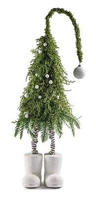 arbre de Noël avec des bottes blancs 70 cm 2 pcs.