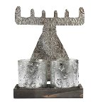 Tealightholder reindeer silver 23x30 cm 3 pcs.