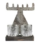 Tealightholder reindeer silver  23x30 cm 3 pcs.