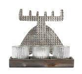 Tealightholder reindeer silver 27x22 cm 4 pcs.