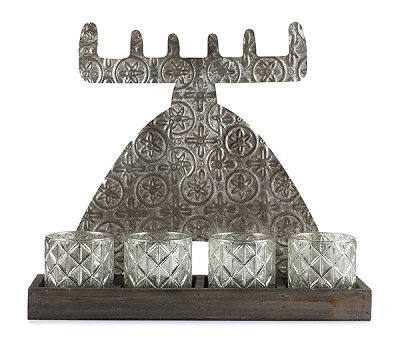 photophore renne argent 35x30 cm 3 pcs.