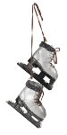 pair of metal skates glittered silver 12 cm 4 pcs.