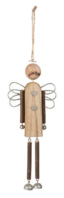 angel ornament silver 26 cm 6 pcs.