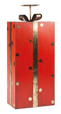 Candleholder Giftbox red 20x48 cm 2 pcs