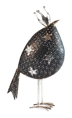 Oiseau noir avec étoiles et LED. 2 pcs 42 cm