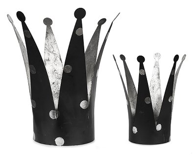 Photophore couronne noir SET, 2 SETS 24x37xm