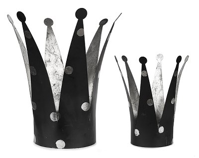 Candleholder Crown black set/2 24x37cm 2 pcs/sets