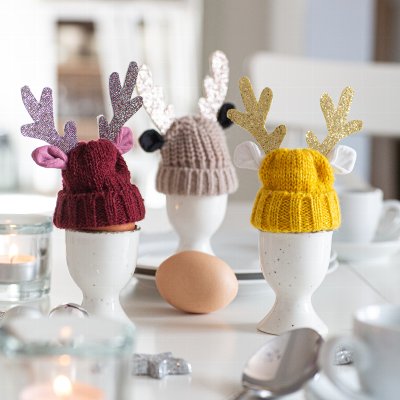 deer eggwarmer yellow 10 cm 12 pcs.