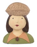 lady head with walnut cap 28 cm 2 pcs.