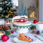 Piatto torta con alberi