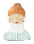 Lady Head with winter jacket an star 2 pc