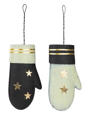 Ornement de gant avec etoiles ass par 2