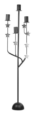 Kerzenhalter mit silbernen Sternen