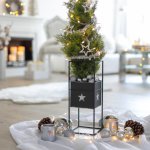 Flower pot with silver stars