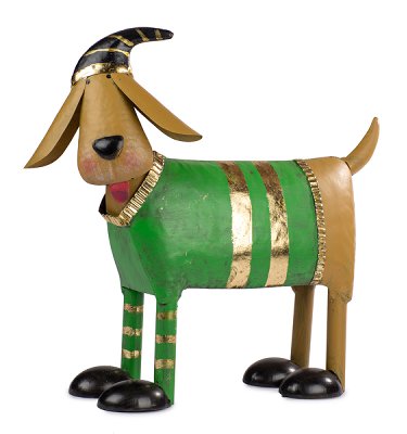 Hund grüner Pullover