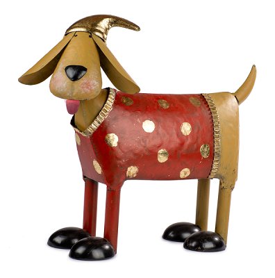Hund roter Pullover