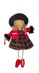 Dame en manteau rouge ornement