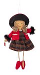Lady in red jacket ornament 20 cm 6 pcs.