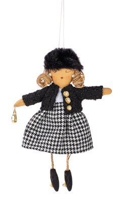 Anhänger Lady mit schwarzer Jacke 20 cm VE 6
