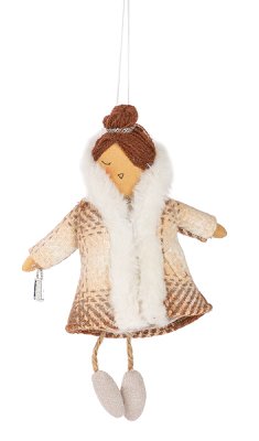 Lady in brown jacket ornament
