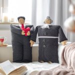Coussin dame grise 30x70 cm 2 pcs.