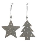 tree/star ornament 2 ass. 11 cm 36 pcs.