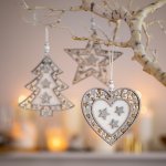 star/tree/heart ornamendt 3 ass. 10-12 cm 36 pcs.