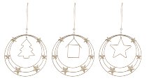 metal ring ornament 3 ass. 18 cm 12 pcs.