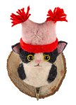 Kleiderhaken Katze mit rosa Mütze 14 cm VE 6