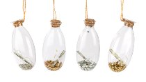 glas ball ornament with glitter 4 ass. 9cm 24 pcs.