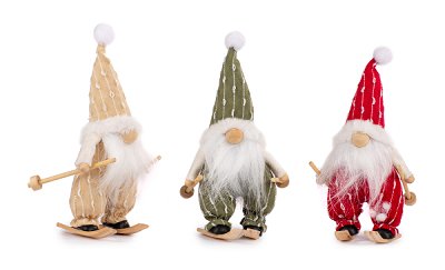 Santa with ski 3 ass.