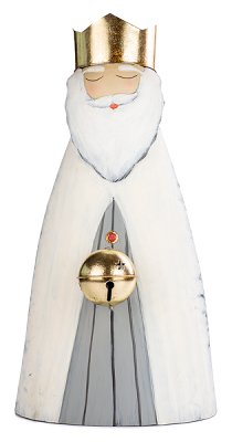 König mit Glocke