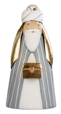 König mit Schachtel